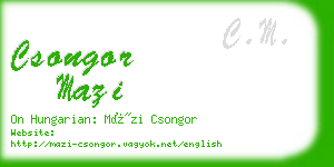 csongor mazi business card